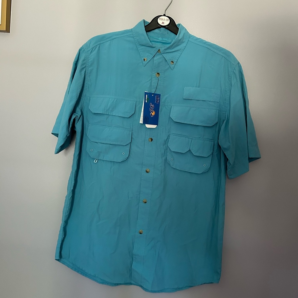 Men's Blue Short Sleeve Shirt
